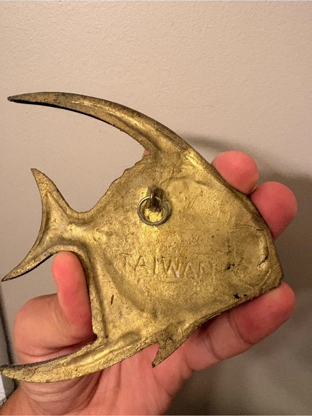 Vintage MCM Brass-Toned Angelfish Wall Decor Set - Brown Brass Fish Sculptures